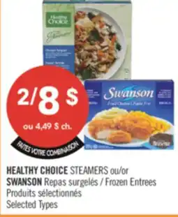 Pharmaprix HEALTHY CHOICE STEAMERS or SWANSON Frozen Entrees offer