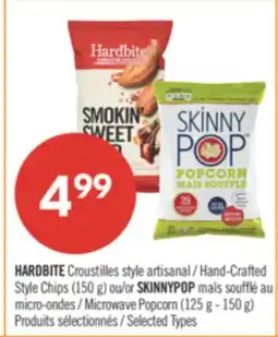 Pharmaprix HARDBITE Hand-Crafted Style Chips (150 g) or SKINNYPOP Microwave Popcorn (125 g - 150 g) offer