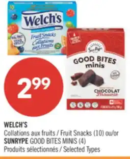 Pharmaprix WELCH'S Collations Fruit Snacks (10) or SUNRYPE GOOD BITES MINIS (4) offer