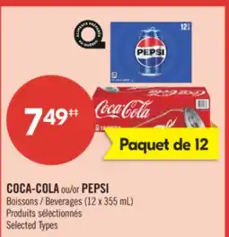 Pharmaprix COCA-COLA or PEPSI Beverages offer