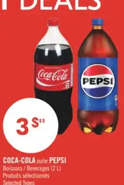 Pharmaprix COCA-COLA or PEPSI Beverages offer