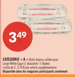 Pharmaprix CATEGORIE A Large White Eggs offer
