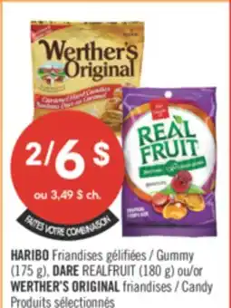 Pharmaprix HARIBO Gummy (175 g), DARE REALFRUIT (180 g) or WERTHER'S ORIGINAL Candy offer