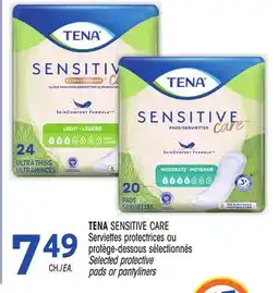 Uniprix TENA SENSITIVE CARE Serviettes protectrices ou protège-dessous sélectionnés/ Selected protective pads or pantyliners offer