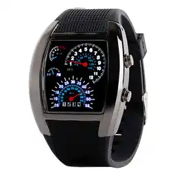 Walmart XZNGL Fashion Aviation Turbo Dial Flash LED Watch Gift Mens Lady Sports Car Meter BK offer