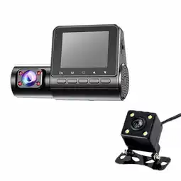 Walmart Lolmot 3 Channel Dash Cam Front and Rear Inside, 1080P Dash Camera for Cars, Dashcam Three Way Car Camera with Ir Night Visio offer