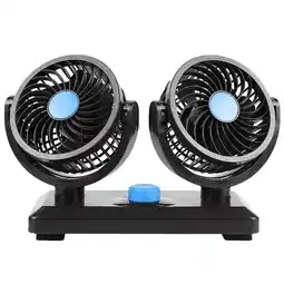 Walmart IROINID 12V Electric Car Fan 360 Degree Rotatable 2 Speed Dual Head Auto Cooling offer