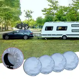 Walmart Ganfancp Tire Covers For RV Wheel (4 Pack ), Oxford Sun Protectors For Motorhome Boating Trailer Camper Van Holiday Deals offer