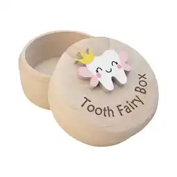 Walmart Japceit Baby Teeth Keepsake Box Wooden Tooth Box Dropped Tooth Keepsake Storage Box for Boys and Girls Cute Lost Tooth Holder offer
