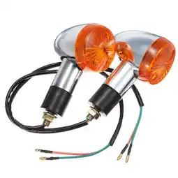 Walmart Leutsin 4x Amber Chrome Bullet Front Rear Turn Signal Blinker Indicator Light Motorcycle offer
