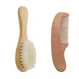 Walmart jovati Baby Hair Brush Set Baby Wool Brush 2 Piece Set offer