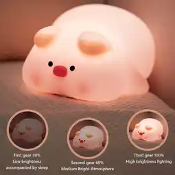 Walmart Dvkptbk Night Light Adorable Night Light for Kids Cute Pig Silicone Nursery Night Lights 3 of Brightness Adjustment for Bedro offer