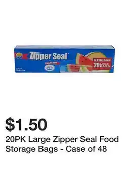 Dollarama 20PK Large Zipper Seal Food Storage Bags - Case of 48 offer
