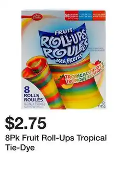 Dollarama 8Pk Fruit Roll-Ups Tropical Tie-Dye offer