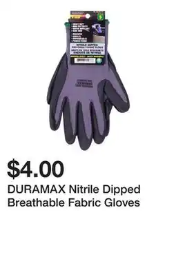 Dollarama DURAMAX Nitrile Dipped Breathable Fabric Gloves offer