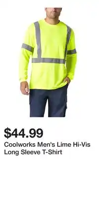Mark's Coolworks Men's Lime Hi-Vis Long Sleeve T-Shirt offer