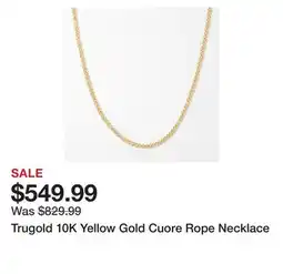 TSC Stores Trugold 10K Yellow Gold Cuore Rope Necklace offer