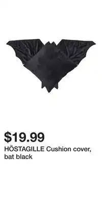 IKEA HÖSTAGILLE Cushion cover, bat black offer