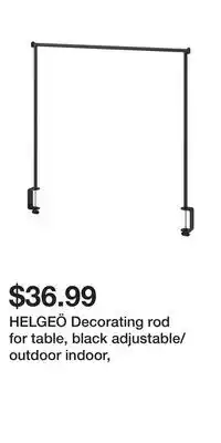 IKEA HELGEÖ Decorating rod for table, black adjustable/outdoor indoor offer