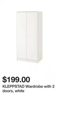 IKEA KLEPPSTAD Wardrobe with 2 doors, white offer