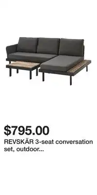 IKEA REVSKÄR 3-seat conversation set, outdoor anthracite/Frösön/Duvholmen dark gray offer