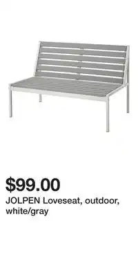 IKEA JOLPEN Loveseat, outdoor, white/gray offer