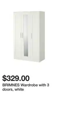 IKEA BRIMNES Wardrobe with 3 doors, white offer