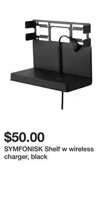 IKEA SYMFONISK Shelf w wireless charger, black offer