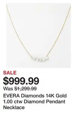 TSC Stores EVERA Diamonds 14K Gold 1.00 ctw Diamond Pendant Necklace offer