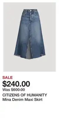 Holt Renfrew CITIZENS OF HUMANITY Mina Denim Maxi Skirt offer