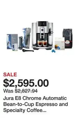TSC Stores Jura E8 Chrome Automatic Bean-to-Cup Espresso and Specialty Coffee Machine Bundle offer