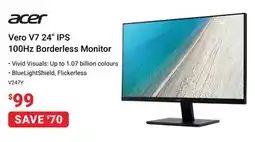 Visions Electronics Acer Vero V7 24 IPS 100Hz Borderless Monitor offer