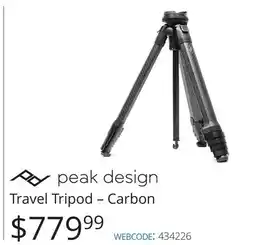 Vistek Peak Design Travel Tripod-Carbon offer