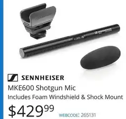 Vistek SENNHEISER MKE600 Shotgun Mic offer