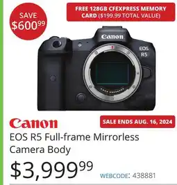 Vistek EOS R5 Full-frame Mirrorless Camera Body offer