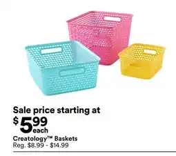Michaels Creatology Baskets offer