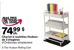 Michaels Chariot à roulettes Hudson de 3 étagères d'Ordonnez simplement offer