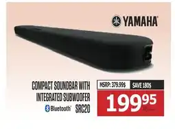 Centre Hi-Fi YAMAHA COMPACT SOUNDBAR WITH INTEGRATED SUBWOOFER SRC20 offer
