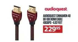 Centre Hi-Fi AUDIOQUEST CINNAMON 48 8K-10K HDMI CABLE 48GBPS - 4.92 FEET offer