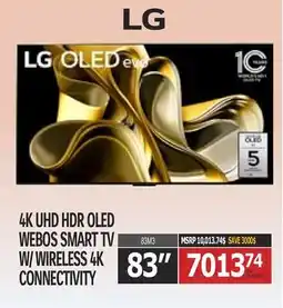 Centre Hi-Fi LG 4K UHD HDR OLED WEBOS SMART TV W/ WIRELESS 4K CONNECTIVITY 83 offer