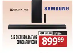Centre Hi-Fi SAMSUNG 5.1.2 Q SERIES DOLBY ATMOS SOUNDBAR HWQ800D offer