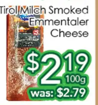 Ample Food Market Tirol Milch Smoked Emmentaler Cheese offer