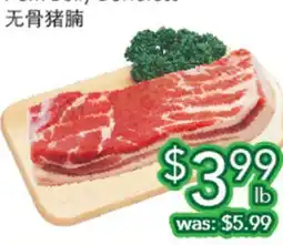 Ample Food Market Pork Belly Boneless offer
