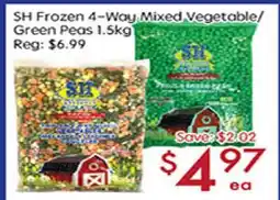 Sunny Food Mart SH Frozen 4-Way Mixed Vegetable/Green Peas offer