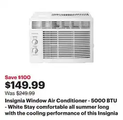 Best Buy Insignia Window Air Conditioner - 5000 BTU - White offer