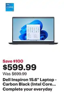 Best Buy Dell Inspiron 15.6 Laptop - Carbon Black (Intel Core i5-1235U/512GB SSD/16GB RAM/Windows 11 Home) offer