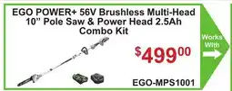 Atlas Tools & Machinery EGO POWER+ 56V Brushless Multi-Head 10 Pole Saw & Power Head 2.5Ah Combo Kit offer