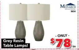 Surplus Furniture Grey Resin 24' Table Lamp offer