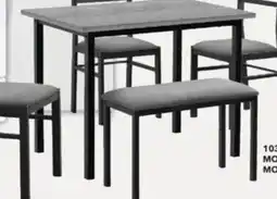 Surplus Furniture Grey/Black Table and 3 Chairs w/ Bench (All-in-One Box) offer