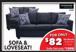Surplus Furniture Kirkland Midnight Sofa/Loveseat Set offer